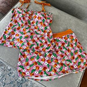 Draper James x Lands’ End Bandeau Tankini Swimsuit Top and Matching Swim Skirt